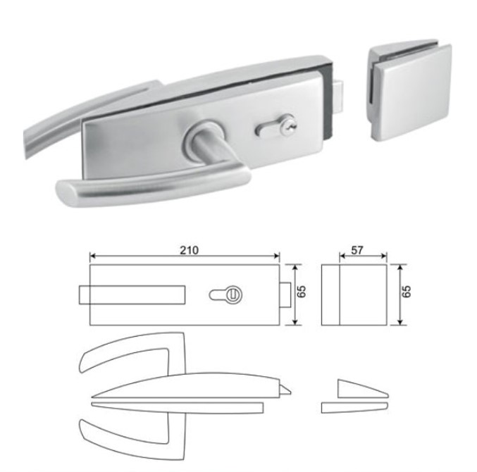 FRAMELESS GLASS DOOR LOCK