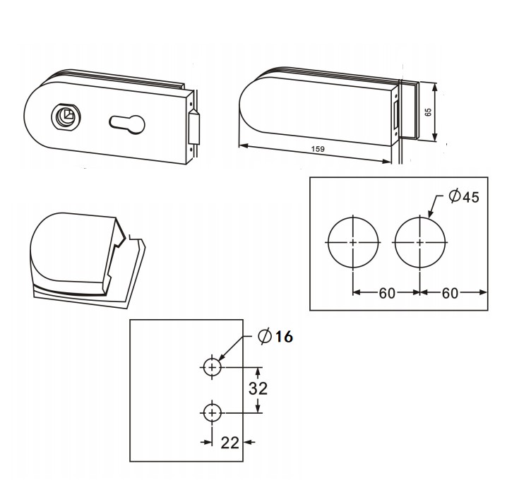 GLASS DOOR LOCK